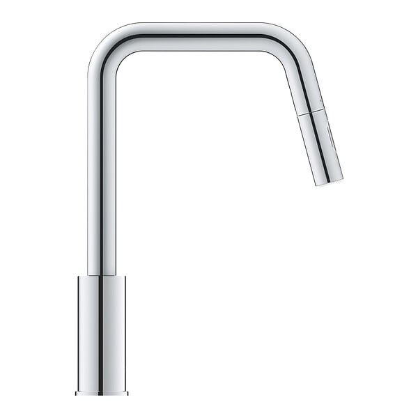 GROHE - Grohe START DN15 Mitigeur monocommande d'évier  avec douchette extractible ,Bec mobile, 2 Jets, Chrome (30631000) - large