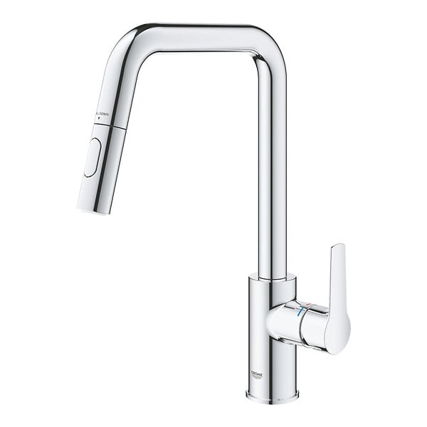 GROHE - Grohe START DN15 Mitigeur monocommande d'évier  avec douchette extractible ,Bec mobile, 2 Jets, Chrome (30631000) - large