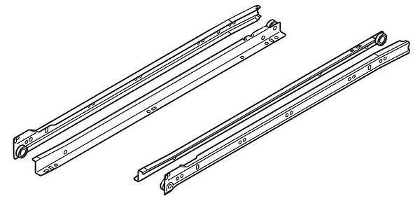 BLUM - Coulisse à  galets 30kg blanc crème sortie simple 250mm - BLUM - COU230250BC - large
