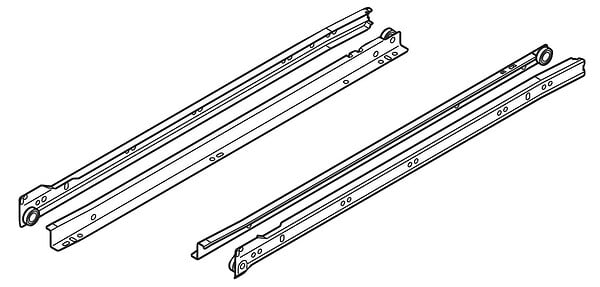 BLUM - Coulisse à  galets 30kg blanc crème sortie simple 450mm - BLUM - COU230450BC - large