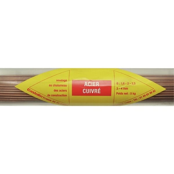 CASTOLIN - Métal d'apport acier cuivré, section 3 mm, étui de 1 kg - large
