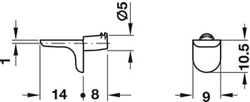 HANGER - 100 taquets diamètre 5mm zamak nickelé - 282.24.710 - large