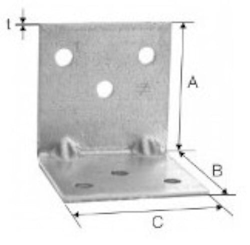 SIMPSON - Equerre assemblage EA 666 60x60x60mm épaisseur 2mm - SIMPSON - EA666/2 - large