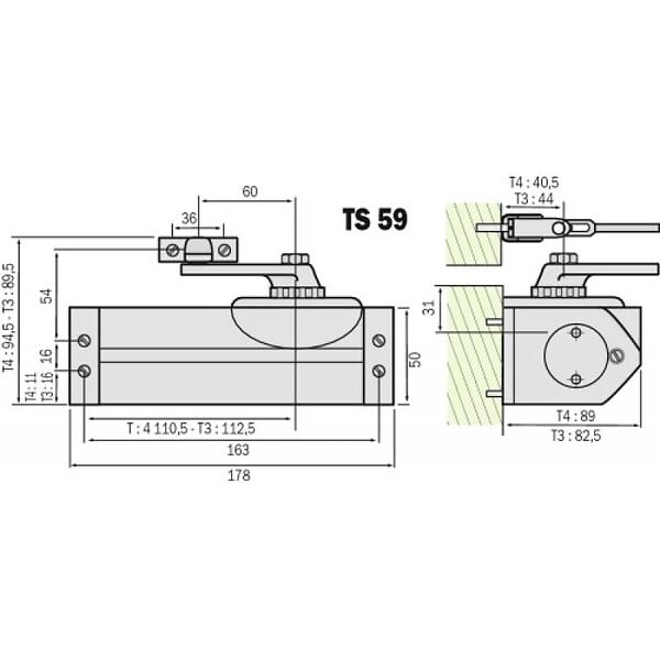 DORMA - Fermeporte modèle TS 59 - large