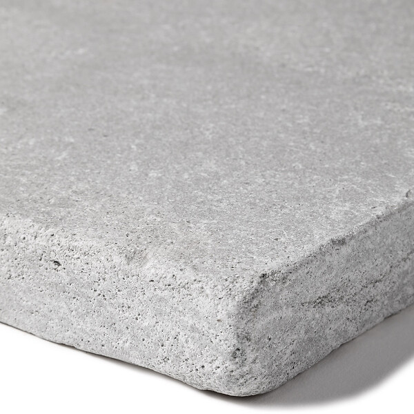 RO'MA NATURE - Margelle de piscine Pierre de l'Atlas Gris 61x33x3 cm Bord Droit (à l'unité) - large