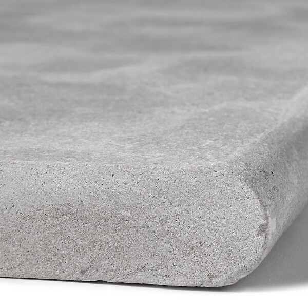 RO'MA NATURE - Margelle de piscine Pierre de l'Atlas Gris 61x33x3 cm Bord 1/2 Rond (à l'unité) - large