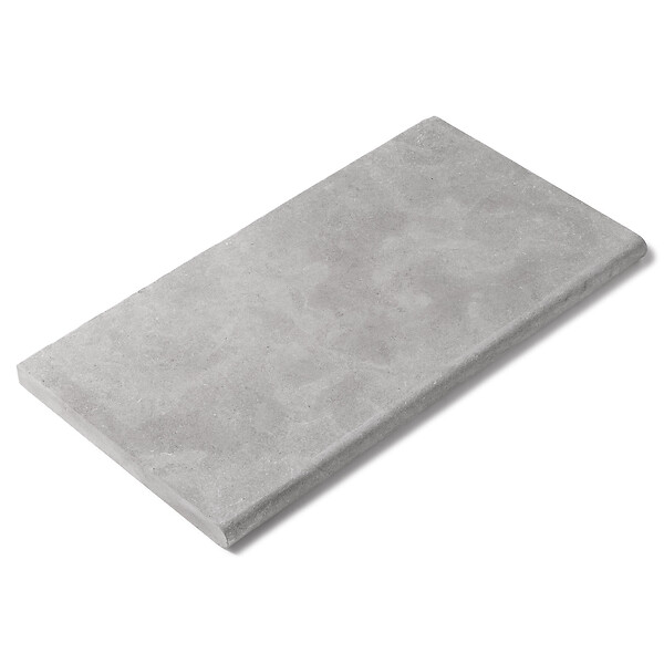 RO'MA NATURE - Margelle de piscine Pierre de l'Atlas Gris 61x33x3 cm Bord 1/2 Rond (à l'unité) - large