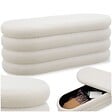 TECTAKE - Banc rembourré ALTU avec espace de rangement Bouclé crème/ blanc - vignette