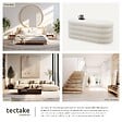 TECTAKE - Banc rembourré ALTU avec espace de rangement Bouclé crème/ blanc - vignette