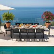 OVIALA - Ensemble table de jardin et 10 assises en aluminium et céramique - Tivoli - vignette