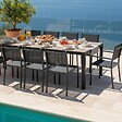 OVIALA - Ensemble table de jardin et 10 assises en aluminium et céramique - Tivoli - vignette