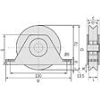 COMMUNELLO - Roue à support intérieur à gorge triangulaire 336 V diamètre 120 mm - 2 roulements pour roues à roulements à billes - vignette