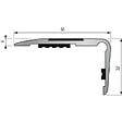 DINAC - Nez de marche en aluminium pour usage tertiaire intérieur modèle 3T à bande - pose en applique avec adhésifs - vignette
