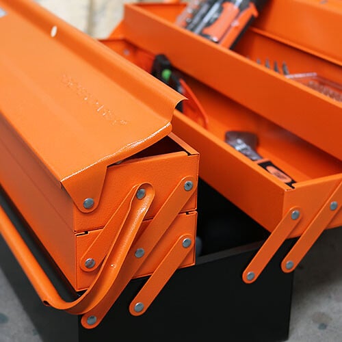 FISCHER DAREX - Caisse à outils en métal - 5 compartiments - 53 cm - Capacité 25kg - large