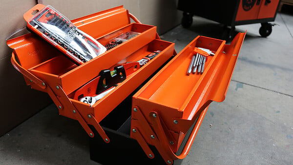 FISCHER DAREX - Caisse à outils en métal - 5 compartiments - 53 cm - Capacité 25kg - large