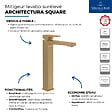 VILLEROY ET BOCH - Mitigeur lavabo surélevé  Architectura Square avec vidage Push Open Or brossé - vignette