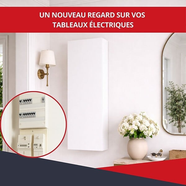 ATOLE - Coffret d'habillage ATOLE 18 modules en acier blanc pour tableaux électriques - H 117 x L 45 x P 14 cm - Réf. RCHM186 - large