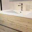 AURLANE - Pack Meuble SDB 80cm sur pieds 3 tiroirs Chene_Vasque blanche + Miroir Led - TIMBER 80_Pack46 - vignette