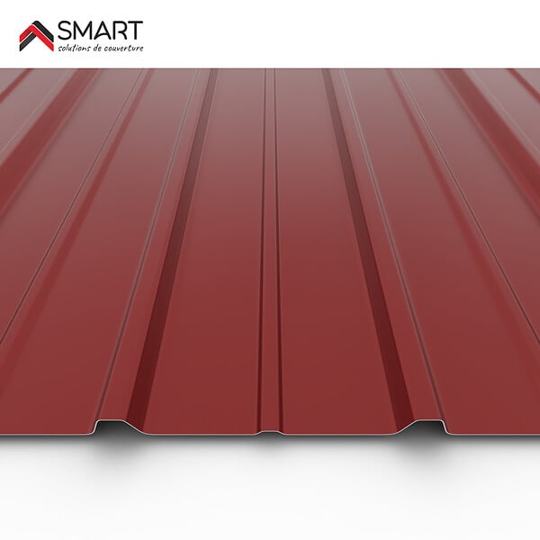 BRAVO THE SMART SOLUTION - Tôle bac acier - Toiture - Couverture - plaque H12+ Coloris Brun Rouge RAL 3011 Dimensions 2000x906x0.40 mm - large