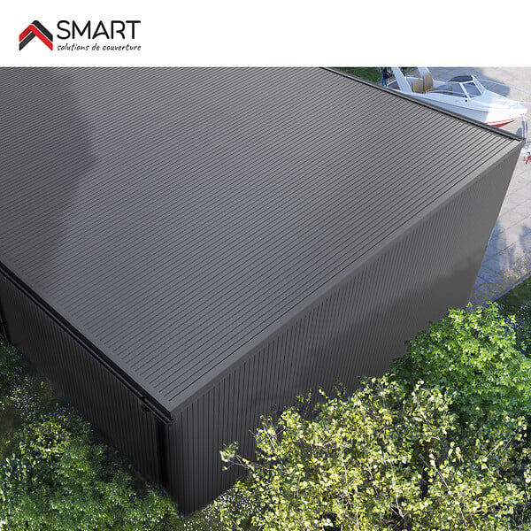 BRAVO THE SMART SOLUTION - Tôle bac acier - Toiture - Couverture - plaque H12+ Coloris Gris Anthracite RAL 7016 Dimensions 1200x906x0.40 mm - large