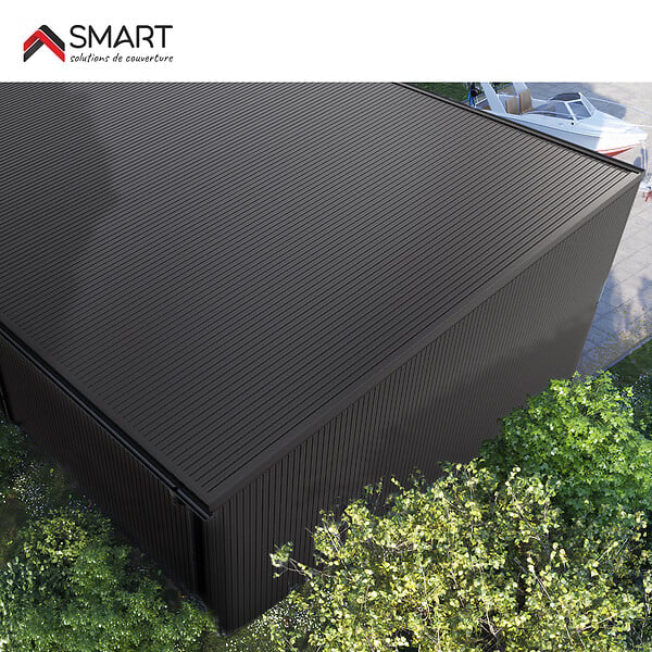 BRAVO THE SMART SOLUTION - Tôle bac acier - Toiture - Couverture - plaque H12+ Coloris Noir Brillant RAL 9005  Dimensions  1200x906x0.40 mm - large