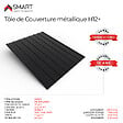 BRAVO THE SMART SOLUTION - Tôle bac acier - Toiture - Couverture - plaque H12+ Coloris Noir Brillant RAL 9005  Dimensions  2000x906x0.40 mm - vignette