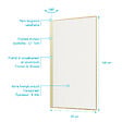 AURLANE - Pare baignoire Rabattable 80x140cm - Profilé Or Doré Brossé - Verre Trempé Ondulé 5mm - vignette