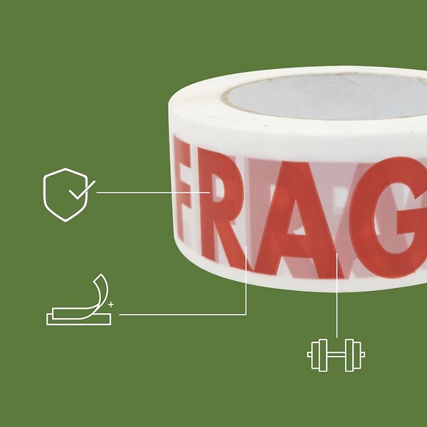 PACK AND MOVE - Pack and Move - Lot 36 Rouleaux Ruban Adhésif Transparent "Fragile" Pour Emballage Et Déménagement - 100 M - Qualité Premium - large