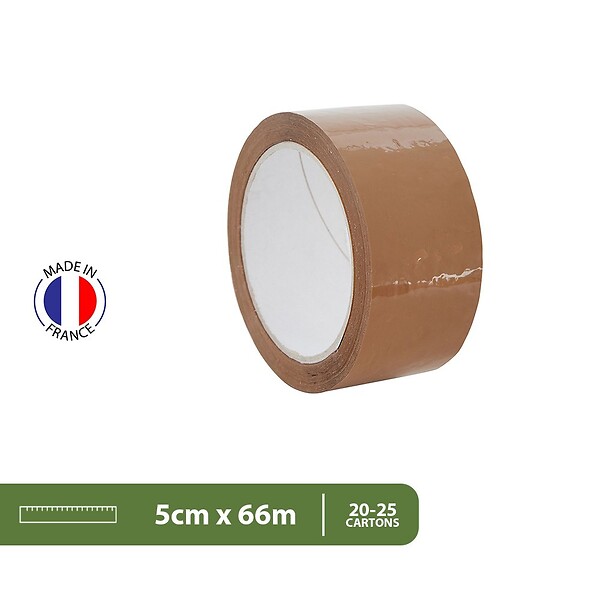 PACK AND MOVE - Pack and Move - Lot 6 rouleaux ruban adhésif marron pour emballage et déménagement - 66 m - Qualité Premium - large