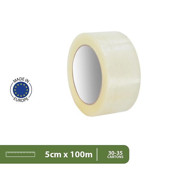 PACK AND MOVE - Pack and Move - Lot 36 Rouleaux Ruban Adhésif Transparent Pour Emballage Et Déménagement - 100 M - Qualité Premium - large