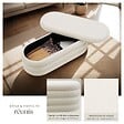 TECTAKE - Banc rembourré ALTU avec espace de rangement Aspect velours crème/ blanc - vignette