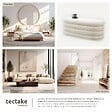 TECTAKE - Banc rembourré ALTU avec espace de rangement Aspect velours crème/ blanc - vignette