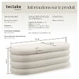 TECTAKE - Banc rembourré ALTU avec espace de rangement Aspect velours crème/ blanc - vignette