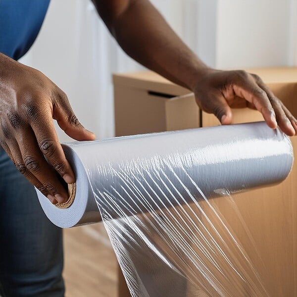 PACK AND MOVE - Pack and Move - Film Etirable - 0,45 x 100 m - Protection, Emballage, Déménagement - Anti rayures - Anti frottements - Imperméable - large