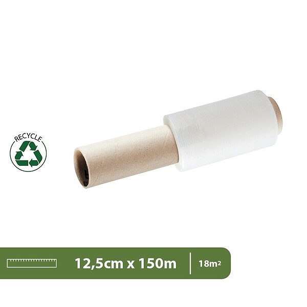 PACK AND MOVE - Pack and Move - Film Etirable - Poignée - Petit Format Emballage Transparent - 150 m - Support Palette Valise Ordinateur - Protection Meuble - large