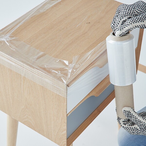 PACK AND MOVE - Pack and Move - Film Etirable - Poignée - Petit Format Emballage Transparent - 150 m - Support Palette Valise Ordinateur - Protection Meuble - large