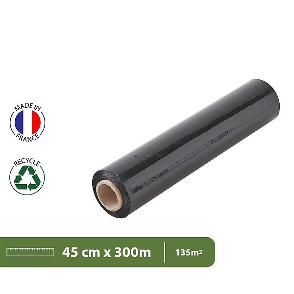 PACK AND MOVE - Pack And Move - Lot 4 Rouleaux Film Étirable - 300 M - Noir - Film Déménagement Film Emballage Film Palette Film Protection - large