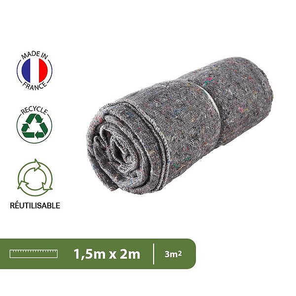 PACK AND MOVE - Pack and Move - Lot 2 Couvertures De Protection Pour Déménagement Et Stockage - 1,5 X 2 M - Épaisse Et Résistante - Protection TV Protection Meubles - large