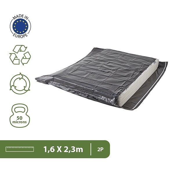 PACK AND MOVE - Pack and Move - Housse de protection matelas 2 places - 160 x 230 cm - Imperméable et anti-poussière - Fermeture facile - large