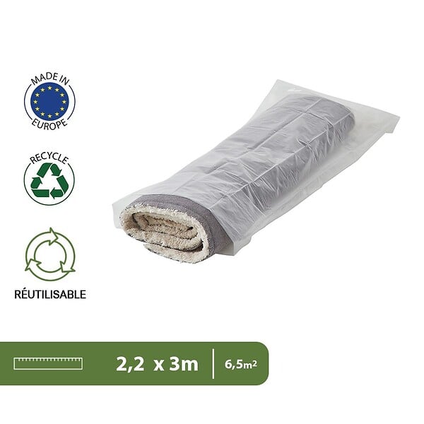 PACK AND MOVE - Pack and Move - Housse de protection tapis - Impérméable et anti-poussière - 3 m - Fermeture facile - large