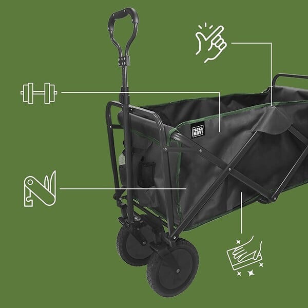 PACK AND MOVE - Pack and Move - Chariot de transport à roulette pliable - 83 x 44 x 37 cm - Déménagement, pêche, sport, transport - 100 KG max - large