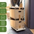 PACK AND MOVE - Pack and Move - Lot 4 chariots de transport pour déménagement - 150 KG max - 60 x 30 x 10 cm - Support roulette - Métal et MDF - vignette