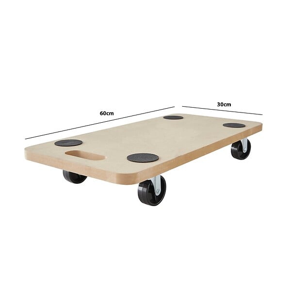 PACK AND MOVE - Pack and Move - Lot 4 chariots de transport pour déménagement - 150 KG max - 60 x 30 x 10 cm - Support roulette - Métal et MDF - large