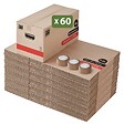 PACK AND MOVE - Pack and Move - Lot 60 Cartons Déménagement Premium - 60 X 30 X 30 - Extrême Résistance 30KG - Réutilisable - Poignées Renforcées - 3 Adhésifs Offerts - vignette