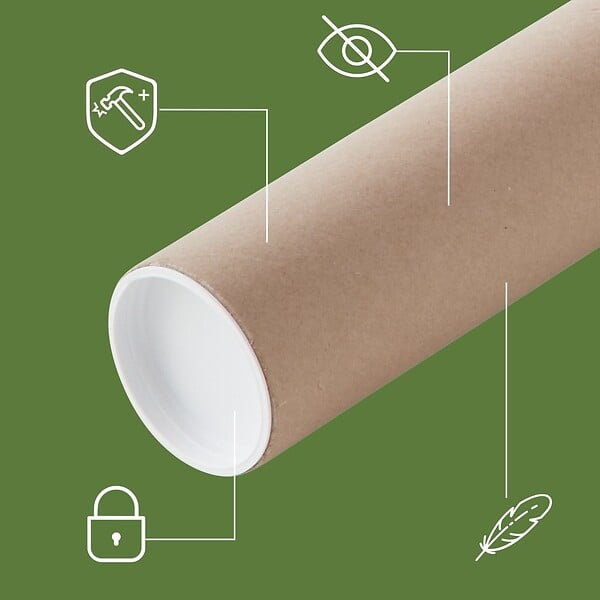 PACK AND MOVE - Pack and Move - Lot 24 tubes pour expédition et emballage - 0.6x50cm - pour affiche et poster - Avec capuchon - large