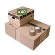 PACK AND MOVE - Pack and Move - Lot 40 cartons déménagement stockage S - 36 x 28 x 18 cm - Poignées renforcées - 2 adhésifs offerts - vignette