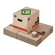 PACK AND MOVE - Pack and Move - Lot 20 Cartons Déménagement Livres Premium - 40 X 30 X 30 Cm - Extrême Résistance 30 KG - Poignées Renforcées - 1 Adhésif Offert - vignette