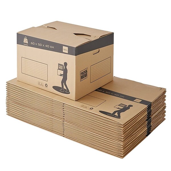 PACK AND MOVE - Pack and Move - Lot 20 cartons déménagement automatique - 60 x 50 x 40 cm - Poignées renforcées - large