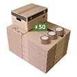 PACK AND MOVE - Pack and Move - Lot 50 Cartons Déménagement Stockage S - 36 x 28 x 18 cm - Poignées renforcées - 3 adhésifs offerts - vignette
