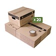 PACK AND MOVE - Pack and Move - Lot 20 cartons déménagement stockage S - 36 x 28 x 18 cm - Poignées renforcées - 1 adhésif offert - vignette